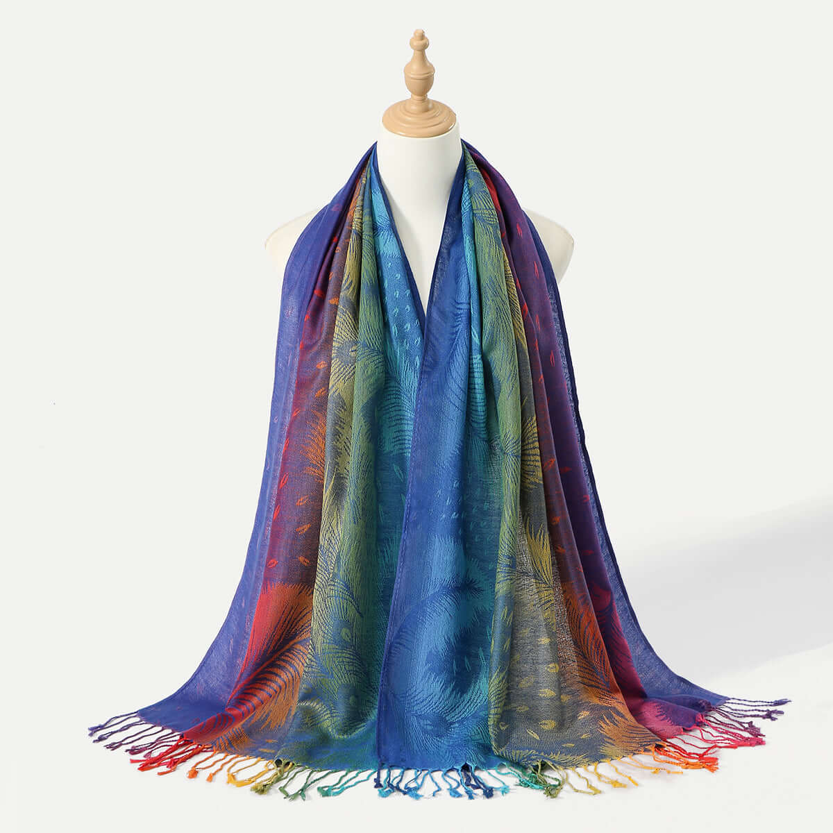 Women's Embroidered Colorful Tassel Shawl