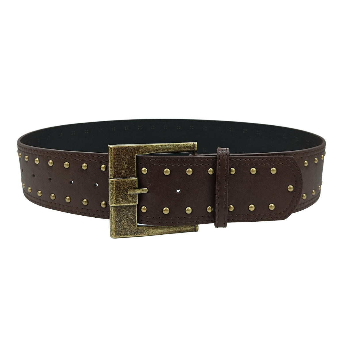 Women's Retro Punk Style Leather Belt with Rivet Decorations
