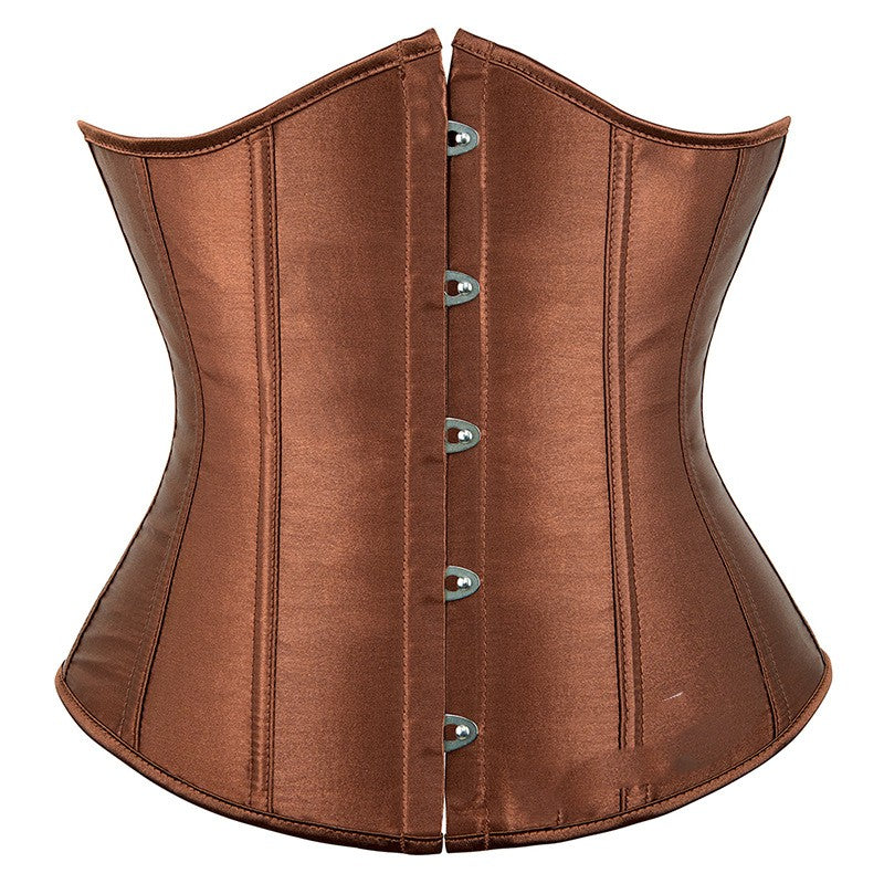 Smooth Short Five-button Satin Waist Cincher Corset