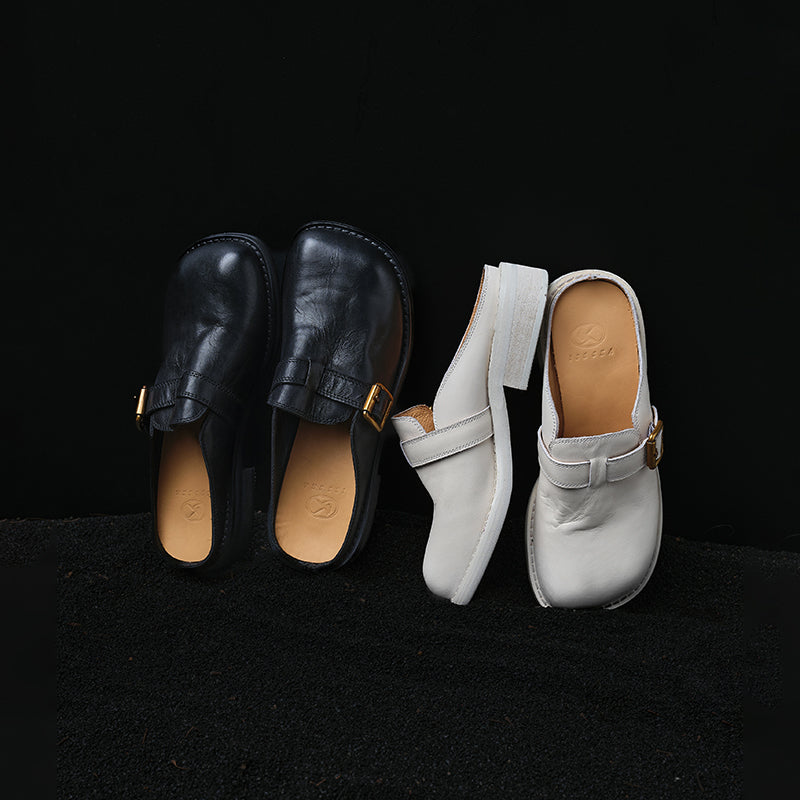 Ladies Block heel backless shoes