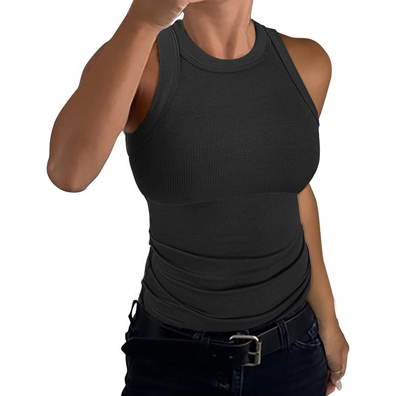 Ladies Sleeveless Ribbed Tank Tops