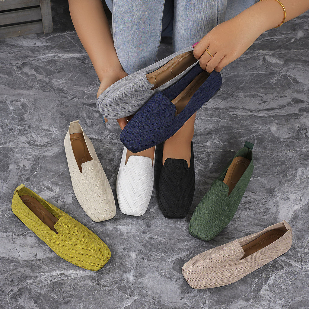 Women flat fly knit plus size shoe