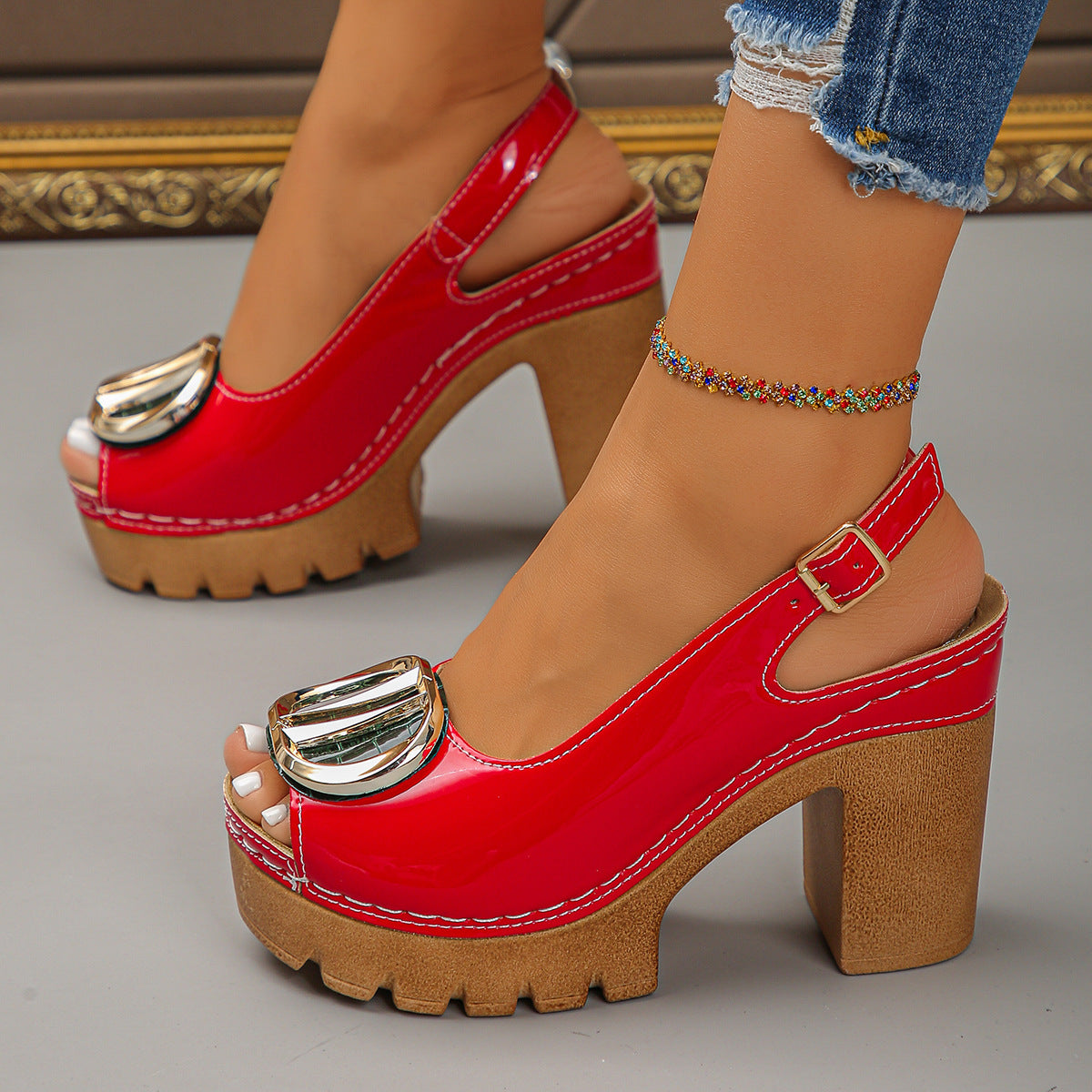 Women's peep toe sandals