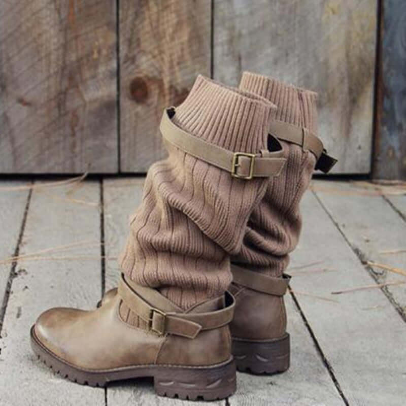 Medium tube wool boots
