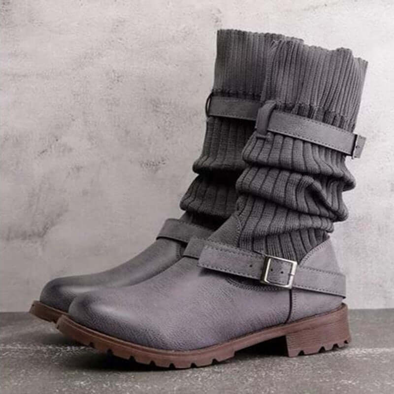 Medium tube wool boots