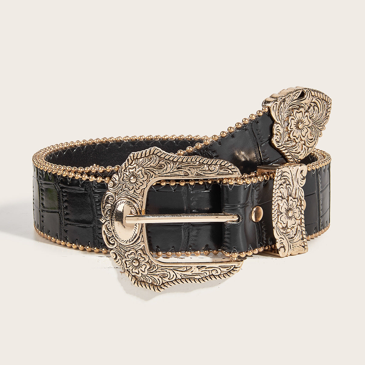 Women's Vintage American-Style Leopard-Print Belt