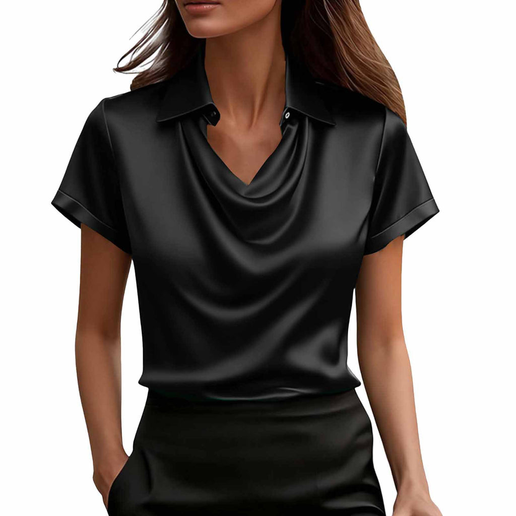 Fashionable Solid-Color Short-Sleeve Shirt