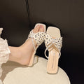 Ladies polka dot rhinestone heels