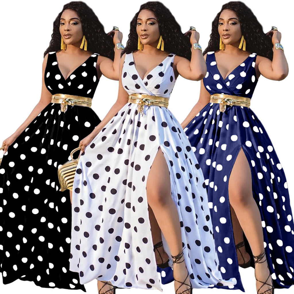 Women's Sexy Party Dresses Belt Forked Club