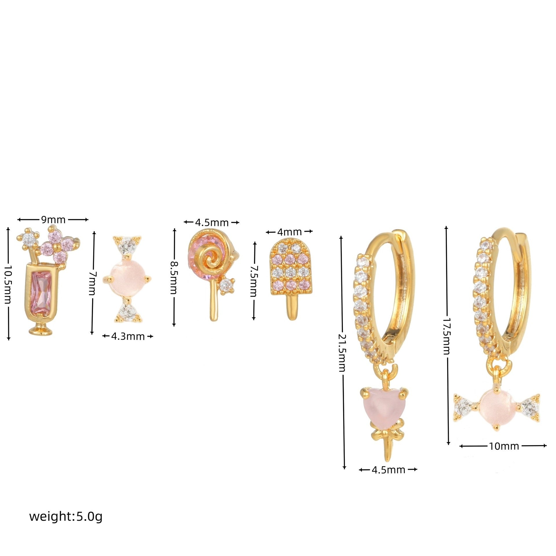 Summer Ice Cream Earrings Set