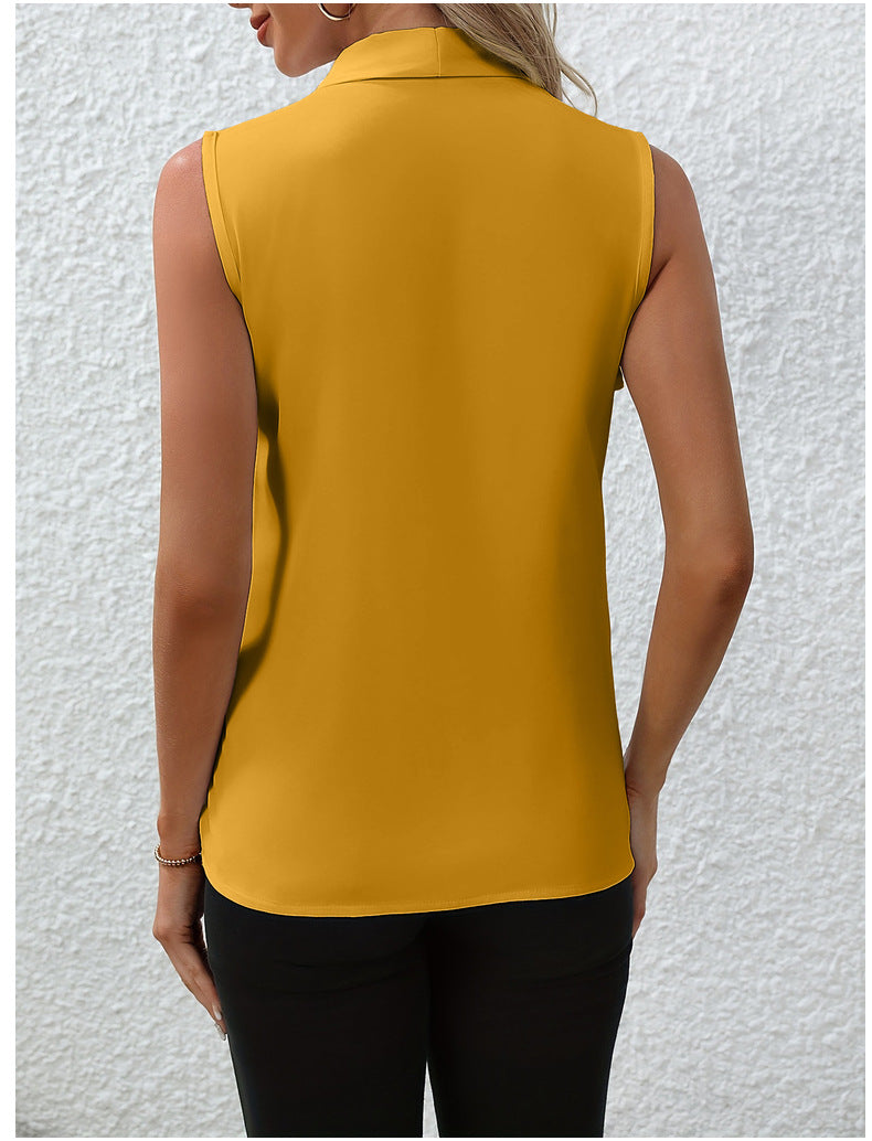 Color Casual Office Daily Sleeveless Shirt