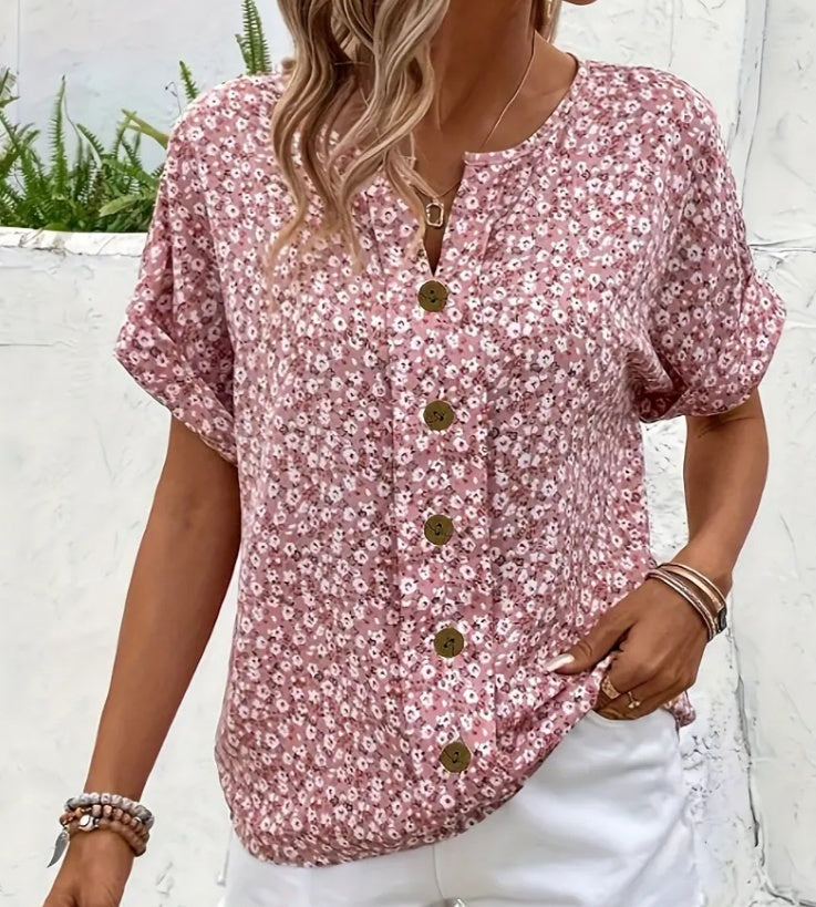 Women's V-neck Short-sleeved T-shirt