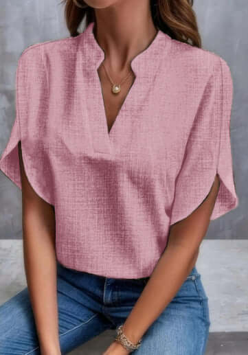 Summer V-neck Short-sleeved Chiffon Shirt