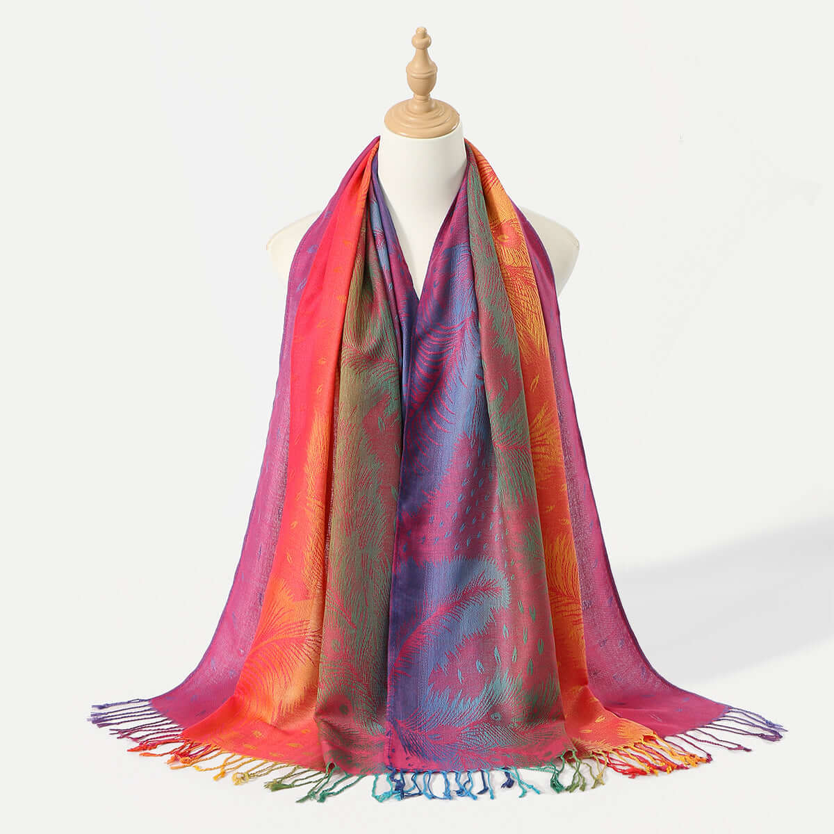 Women's Embroidered Colorful Tassel Shawl