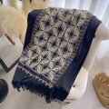 Women's Jacquard Hanging Tassel Embroidered Shawl