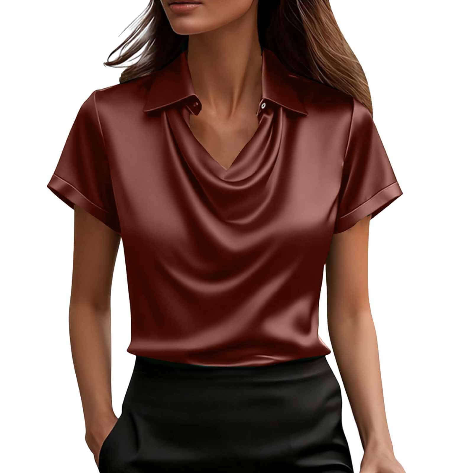 Fashionable Solid-Color Short-Sleeve Shirt