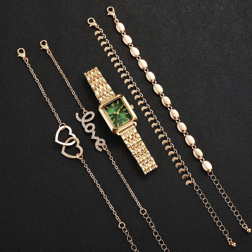 Sleek, Versatile Square Watch Heart-shaped Bracelet