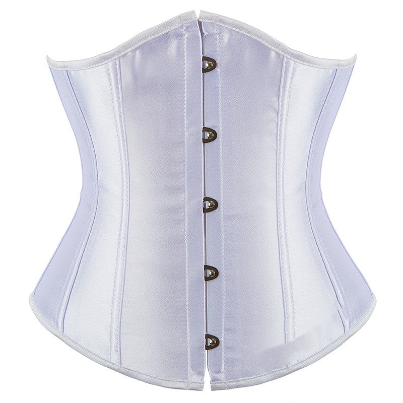 Smooth Short Five-button Satin Waist Cincher Corset