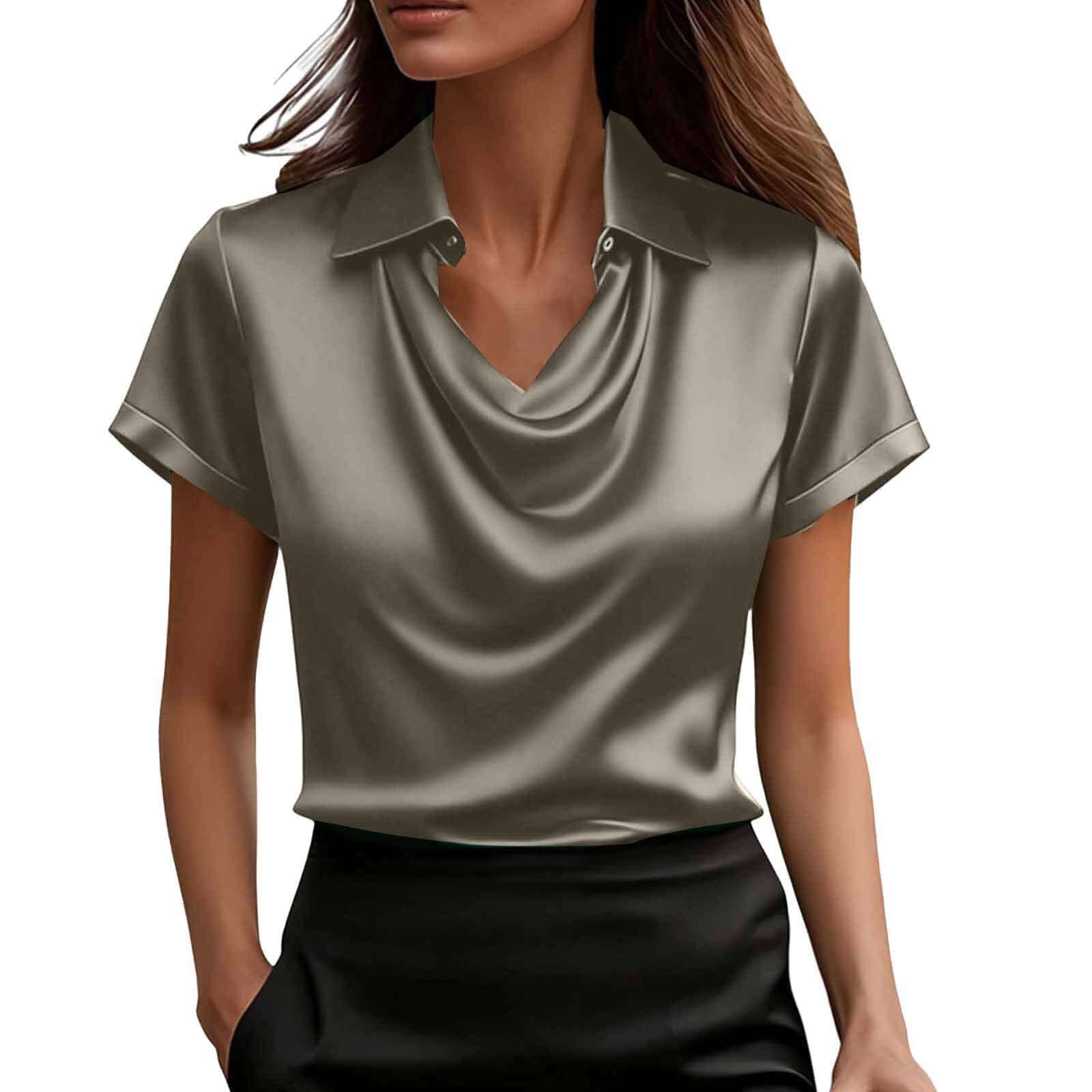 Fashionable Solid-Color Short-Sleeve Shirt