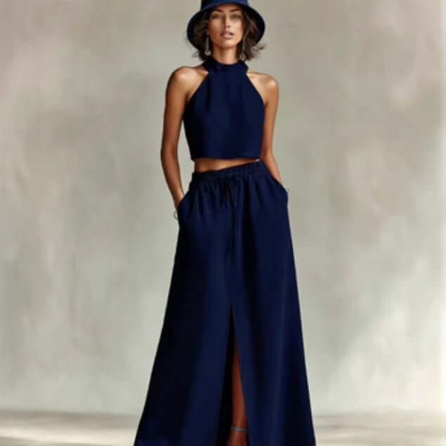 Women's-Two-piece Set Sleeveless Top Long Skirt