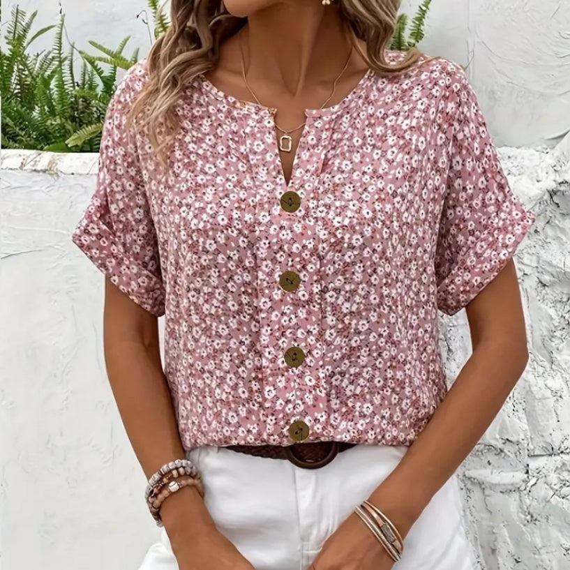 Women's V-neck Short-sleeved T-shirt