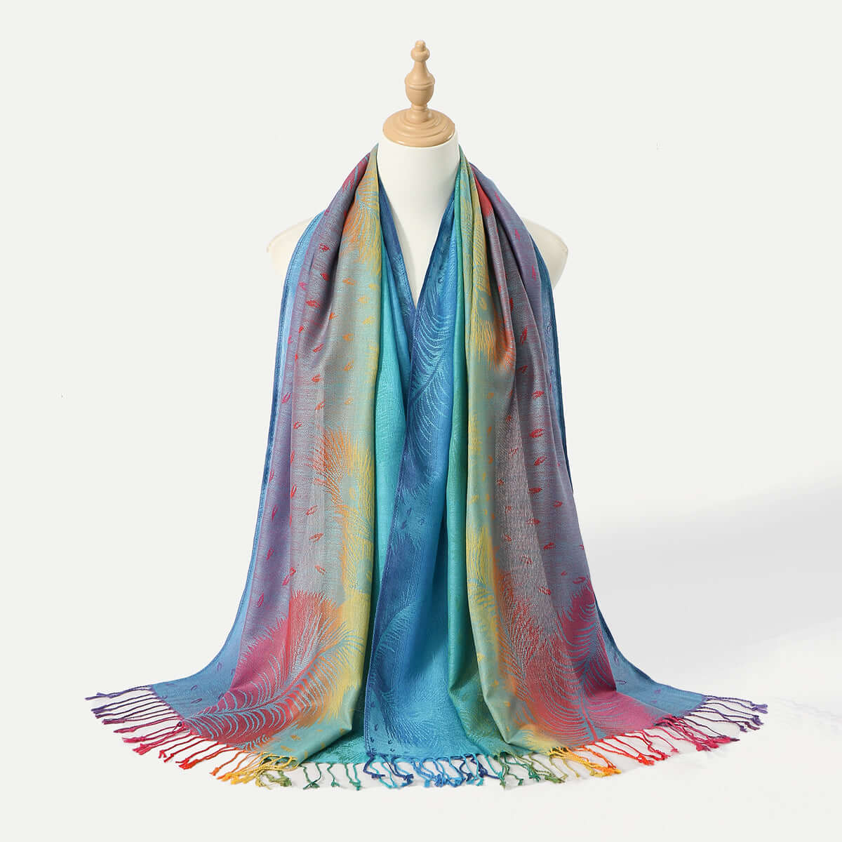 Women's Embroidered Colorful Tassel Shawl