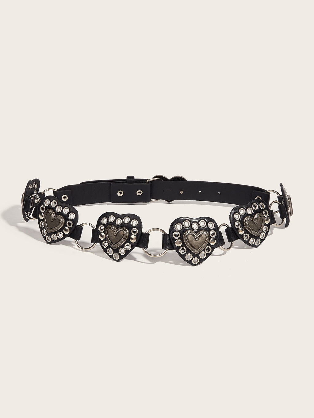 Street-style Hollowed-out Circular Leather Belt