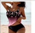 Vintage Printed Split High Waist Swimwear