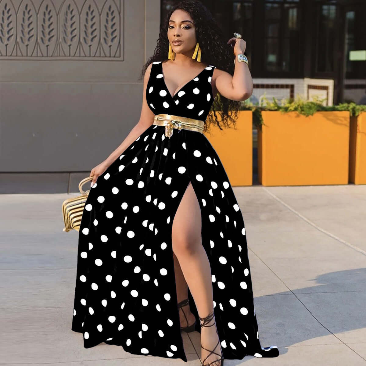 Women's Sexy Party Dresses Belt Forked Club