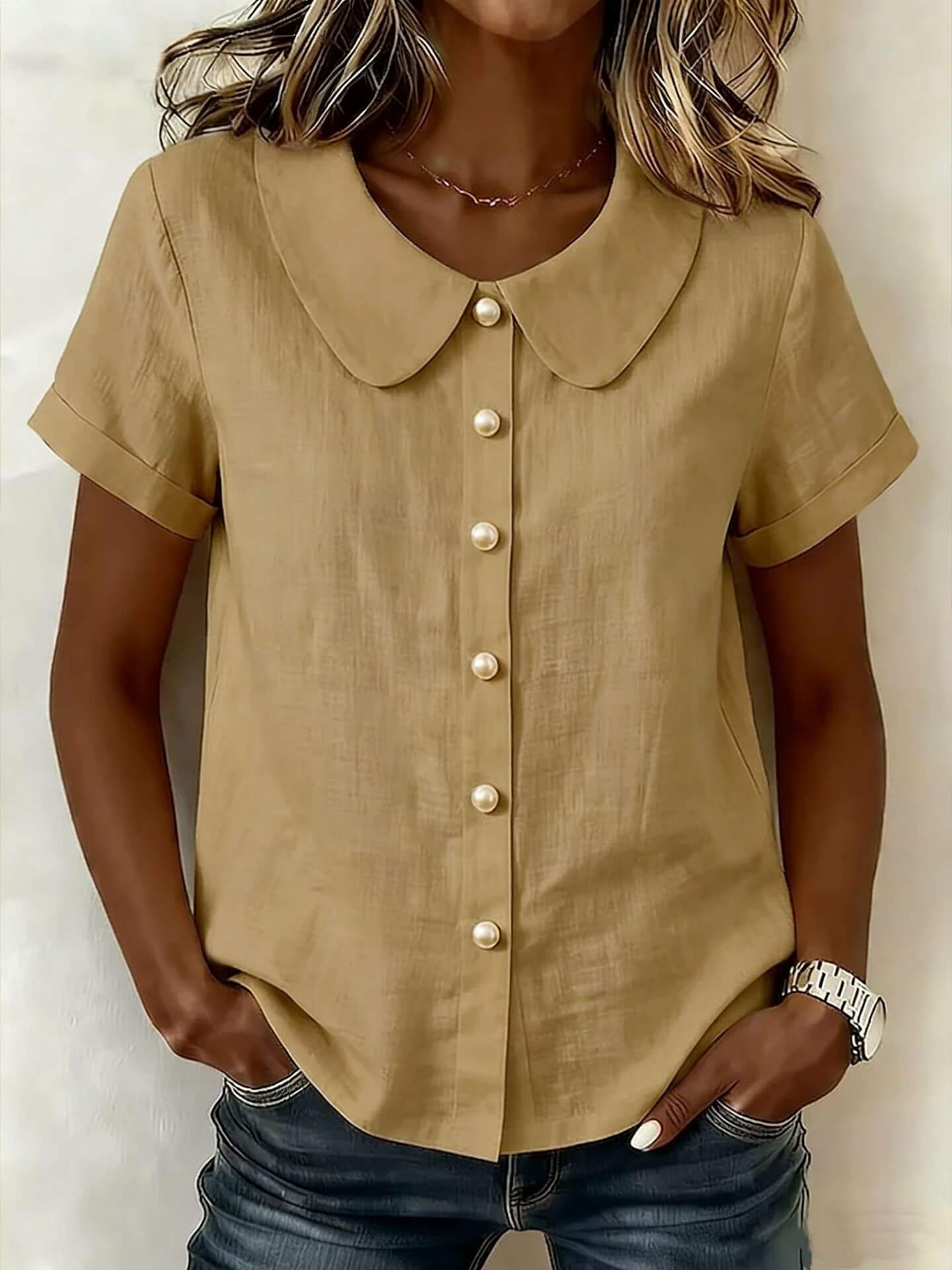 Women's Casual Loose Cotton-Linen Shirt