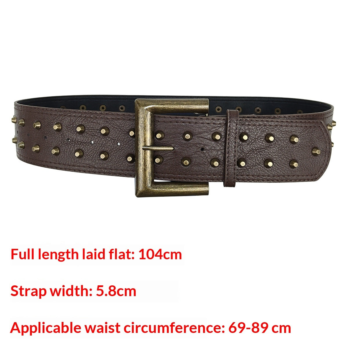 Women's Retro Punk Style Leather Belt with Rivet Decorations