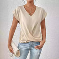 Women's T-shirt Summer Casual Irregular Knot Top
