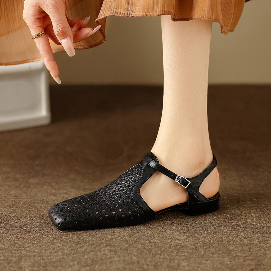 Women's T-strap slingbacks