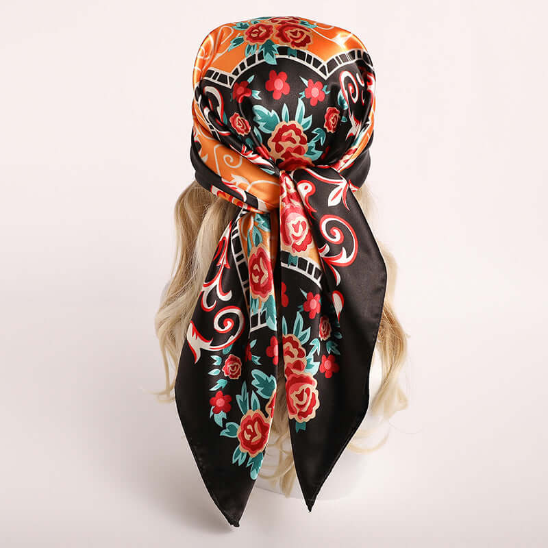 Women's Nordic-Striped Silk Scarf