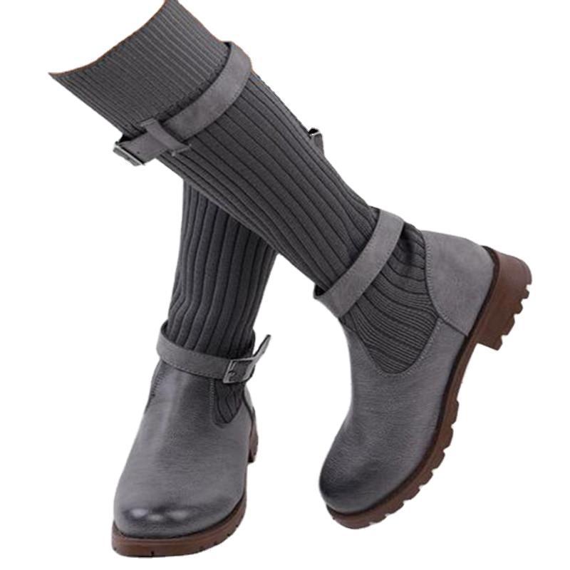 Medium tube wool boots