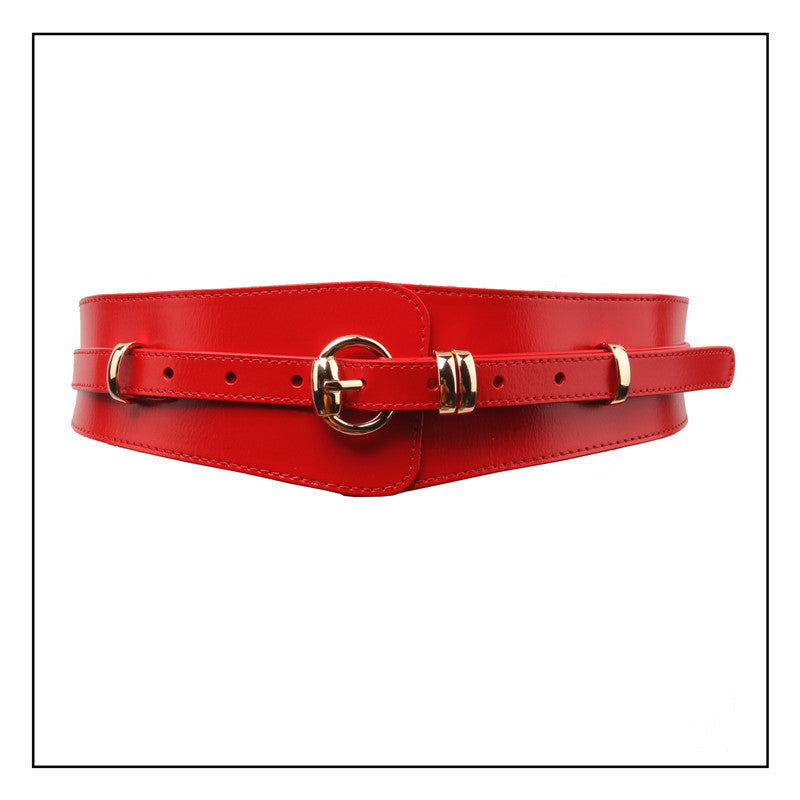 Fashion Coat With A Wide Waist Belt
