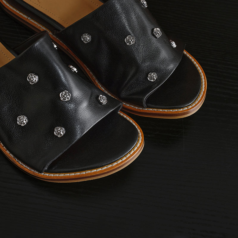 Ladies Studded slide sandals