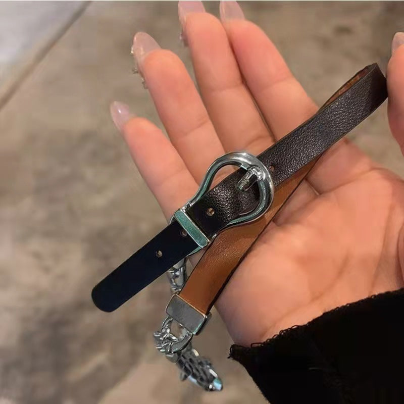 Necklaces Choker Steel Cuban leather Chain