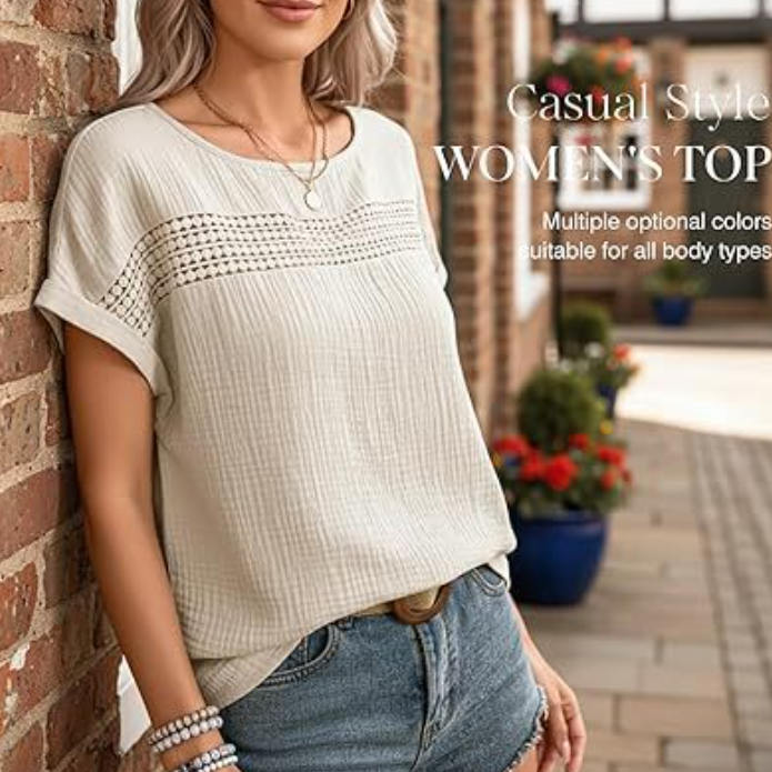 Ladies' short-sleeve T-shirts.
