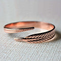 Copper Bracelet with a Leaf Pattern