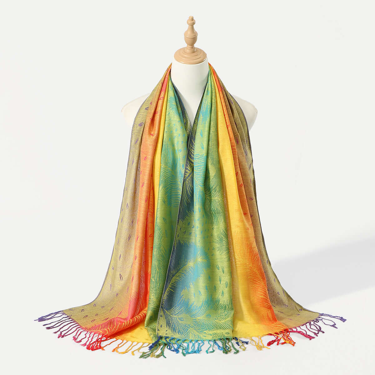 Women's Embroidered Colorful Tassel Shawl