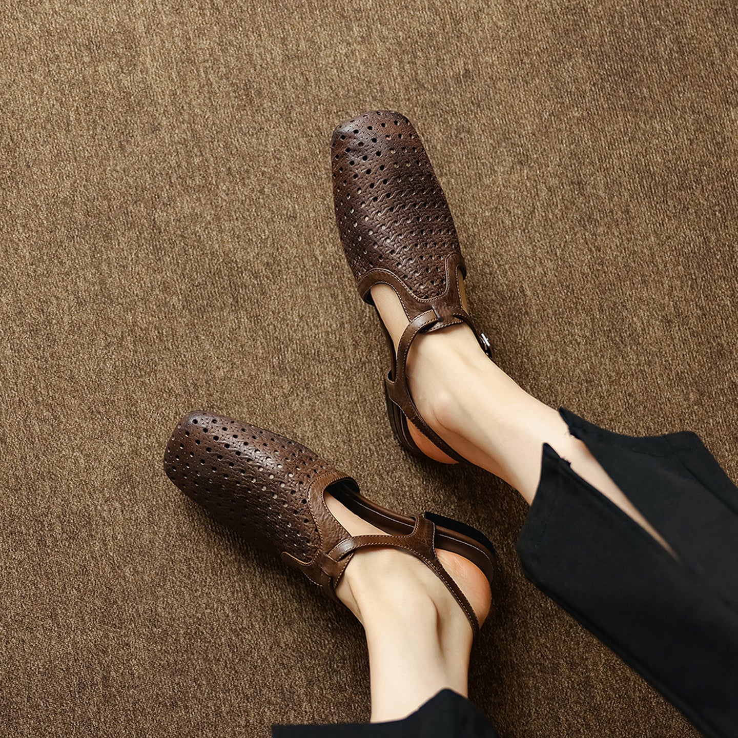 Women's T-strap slingbacks