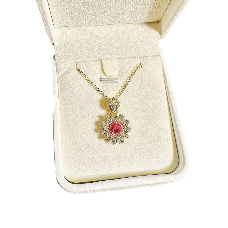 Women's Pomegranate Red Rings Pendants Earrings Set