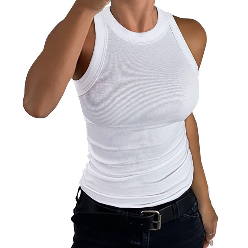 Ladies Sleeveless Ribbed Tank Tops