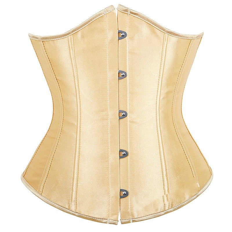 Smooth Short Five-button Satin Waist Cincher Corset