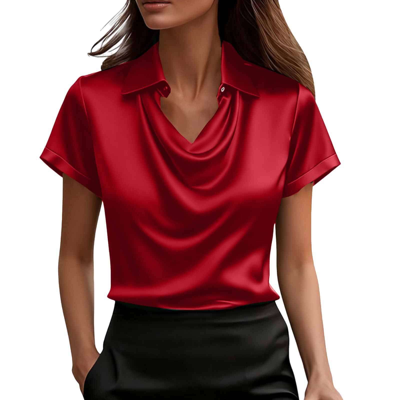 Fashionable Solid-Color Short-Sleeve Shirt