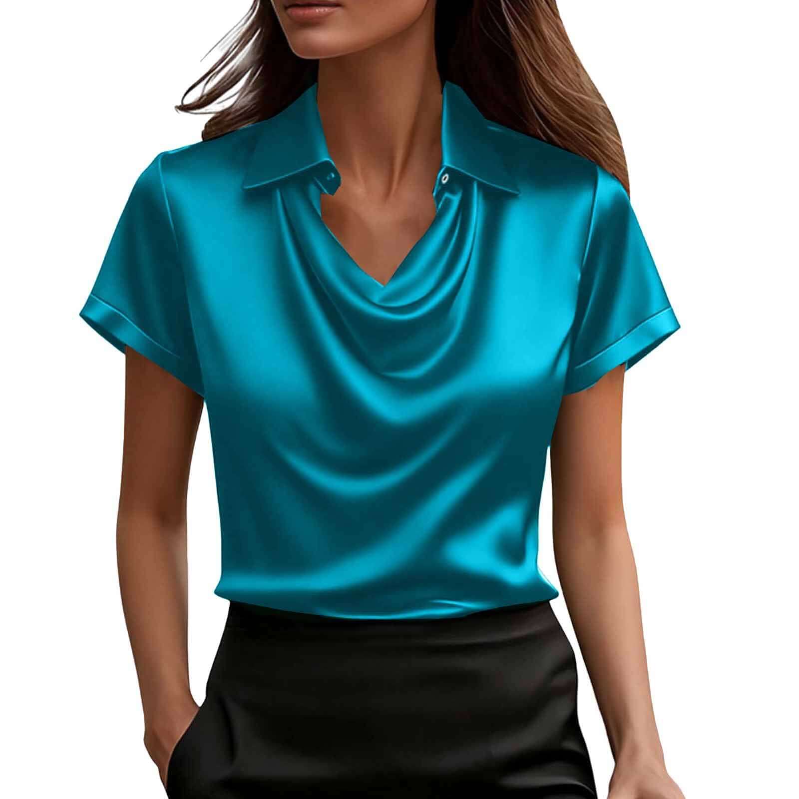 Fashionable Solid-Color Short-Sleeve Shirt