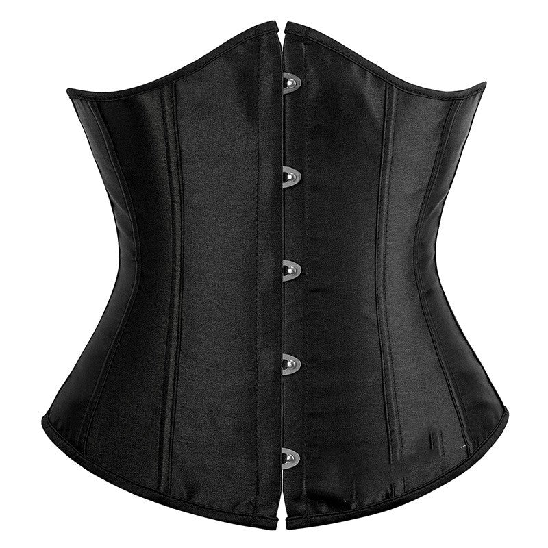 Smooth Short Five-button Satin Waist Cincher Corset