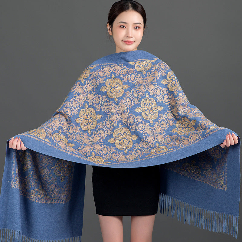 Women's Crown-Embroidered Versatile Scarf
