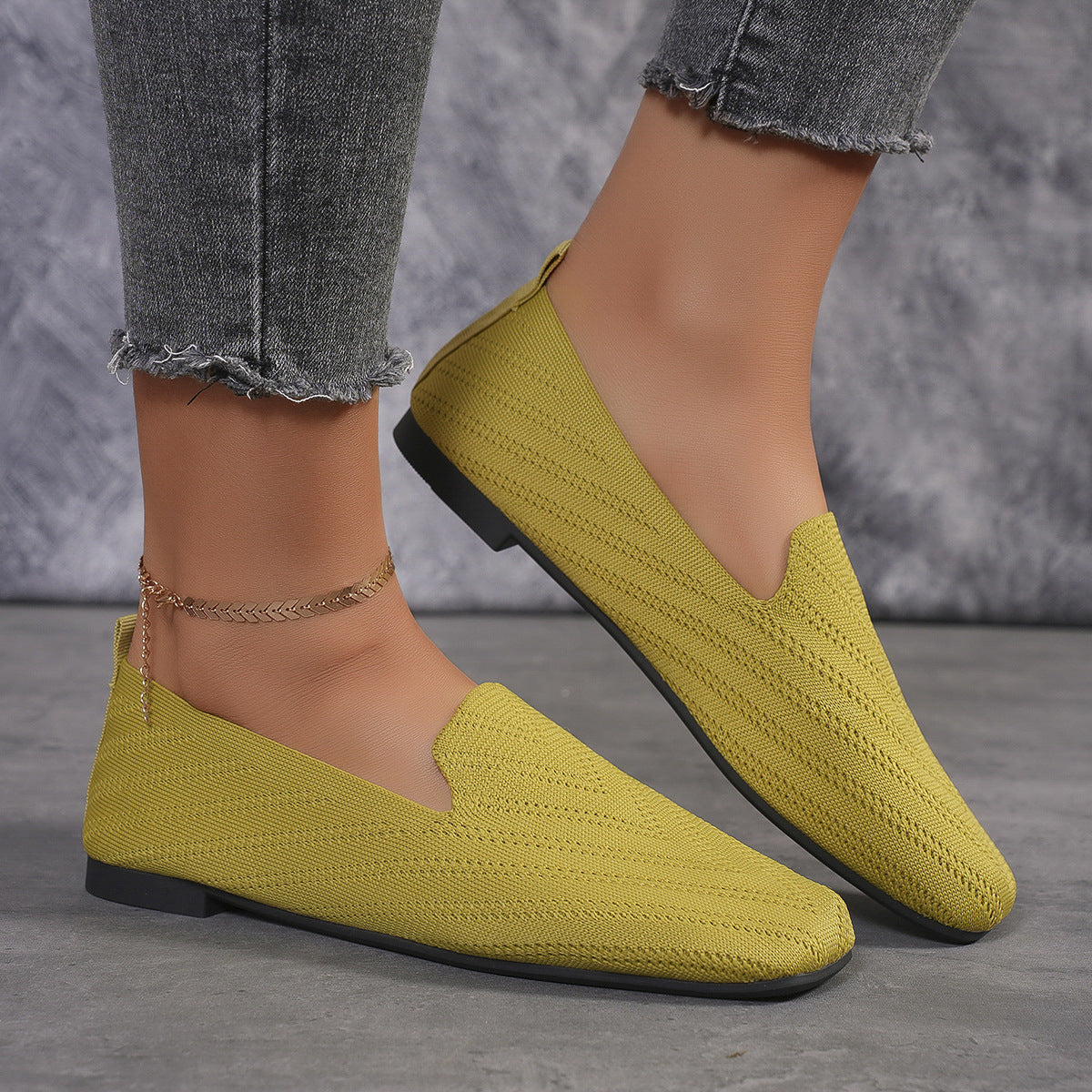 Women flat fly knit plus size shoe